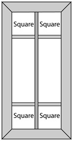 Six lite mitered glass cabinet door (Version 1)